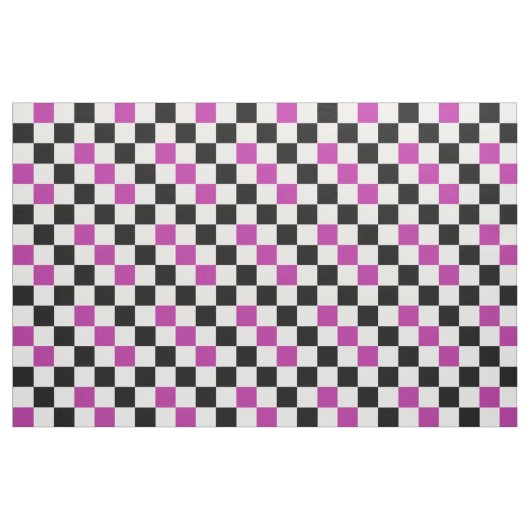 Purple Black White Checkered Pattern Design  ファブリック (ファットクウォーター)