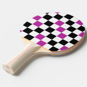 Purple Black White Checkered Pattern Design  卓球ラケット (正面アングル)