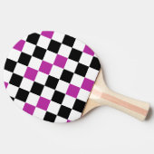 Purple Black White Checkered Pattern Design  卓球ラケット (横)