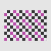 Purple Black White Checkered Pattern Design  薄葉紙 (正面)