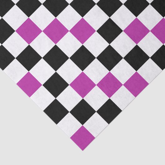 Purple Black White Checkered Pattern Design  薄葉紙 (詳細)