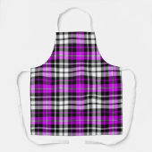 Purple Black White Plaid Tartan Pattern Design  エプロン (正面)