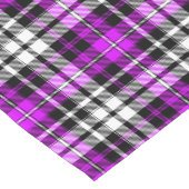 Purple Black White Plaid Tartan Pattern Design  ショートテーブルランナー (コーナー)