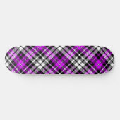 Purple Black White Plaid Tartan Pattern Design  スケートボード (横)