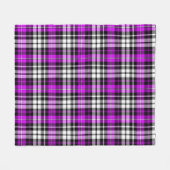 Purple Black White Plaid Tartan Pattern Design  フリースブランケット (正面(横))