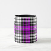 Purple Black White Plaid Tartan Pattern Design  マグカップ (中央)
