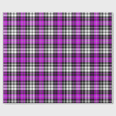 Purple Black White Plaid Tartan Pattern Design  ラッピングペーパー (フラット)