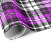 Purple Black White Plaid Tartan Pattern Design  ラッピングペーパー (ロールコーナー)