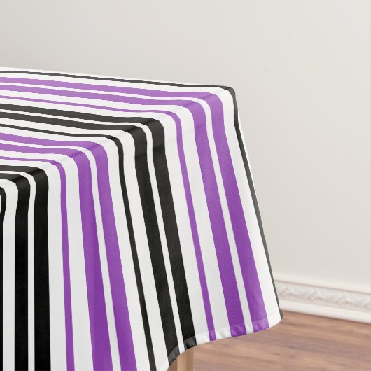 Purple Black White Stripes Pattern Design  テーブルクロス (インサイチュ)
