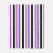 Purple Black White Stripes Pattern Design  フリースブランケット (正面)