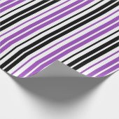 Purple Black White Stripes Pattern Design  ラッピングペーパー (角)