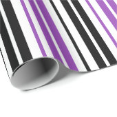 Purple Black White Stripes Pattern Design  ラッピングペーパー (ロールコーナー)