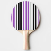 Purple Black White Stripes Pattern Design  卓球ラケット (正面)