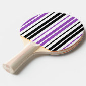 Purple Black White Stripes Pattern Design  卓球ラケット (正面アングル)