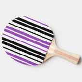 Purple Black White Stripes Pattern Design  卓球ラケット (横)