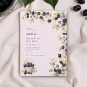 Purple Blackberry Garden Birthday Invitation 招待状