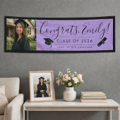 PURPLE & BLK 2026 | Graduation Banner with Photo 横断幕