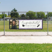 PURPLE & BLK ornate | Graduation Banner with Photo 横断幕 (インサイチュ)