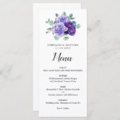 Purple Bloom Eucalyptus Botanical Wedding Menu メニュー (正面/裏面)