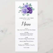 Purple Bloom Eucalyptus Botanical Wedding Menu メニュー (正面)