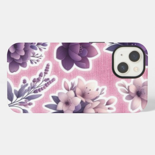 Purple Bloom Phone Case iPhoneケース (裏面横)