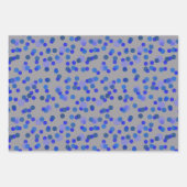 purple, blue and gray polka dot ラッピングペーパーシート (正面2)