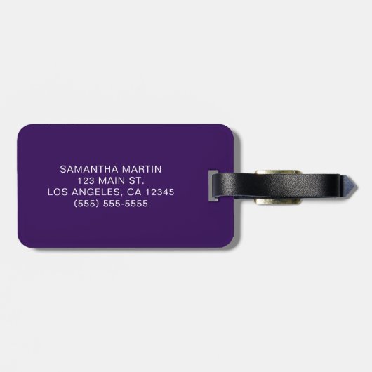 Purple Blue and Lavender Agate Geode ラゲッジタグ (裏面横)