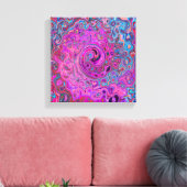 Purple, Blue and Red Abstract Retro Swirl キャンバスプリント (インサイチュ (リビング))