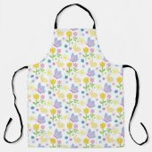 PURPLE & BLUE BUTTERFLIES & YELLOW FLOWERS エプロン (正面)