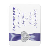 Purple Blue DiamondハートSave The Date Magnet マグネット (縦)