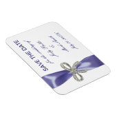 Purple Blue Diamond Bow Save The Date Magnet マグネット (右側)