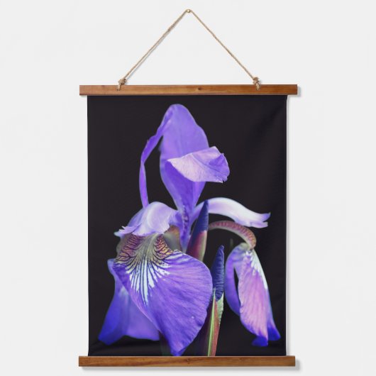 Purple Blue Flag Iris Flower  吊り下げ型タペストリー (正面)
