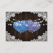 Purple Blue Floral Postponed Wedding Announcement エンクロージャーカード (裏面)