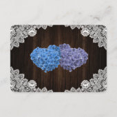 Purple Blue Floral Wedding Hotel Accommodation エンクロージャーカード (裏面)