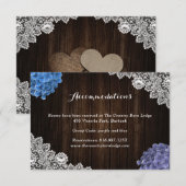 Purple Blue Floral Wedding Hotel Accommodation エンクロージャーカード (正面/裏面)