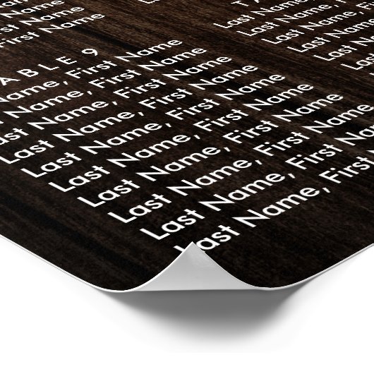 Purple Blue Floral Wedding Seating Chart 12 ポスター (角)