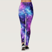 Purple Blue Galaxy Nebula Leggings Seamless Cosm レギンス (裏面)