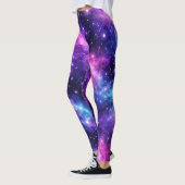 Purple Blue Galaxy Nebula Leggings Seamless Cosm レギンス (左)