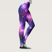 Purple Blue Galaxy Nebula Leggings Seamless Cosm レギンス (右)