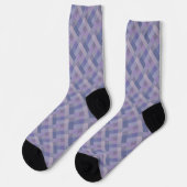 Purple Blue Geometric Pattern ソックス (左)