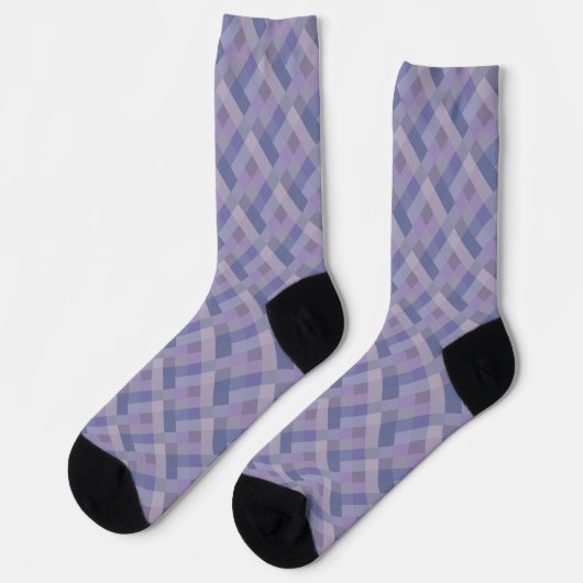 Purple Blue Geometric Pattern ソックス (左)