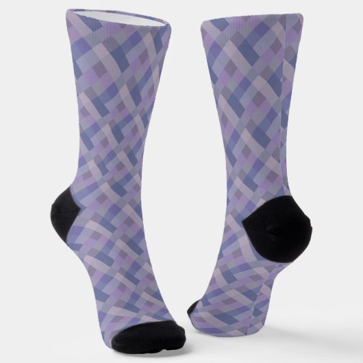Purple Blue Geometric Pattern ソックス (傾斜あり)