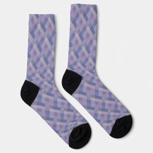 Purple Blue Geometric Pattern ソックス (右)