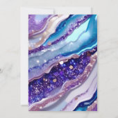 Purple Blue Glitter Marble Elegant Wedding 招待状 (裏面)