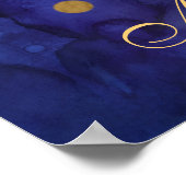 Purple & Blue Lantern Glow Wedding Guestbook ポスター (角)