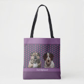 Purple Blue Modern Photo Gift Puppy Dog Lover Mom  トートバッグ (正面)