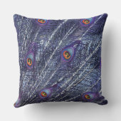 Purple Blue Peacock Feathers クッション (裏面)