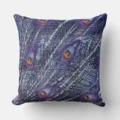 Purple Blue Peacock Feathers クッション (正面)