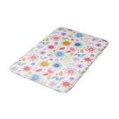 Purple Blue Pink Boho Wildflower バスマット (アングル)