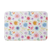 Purple Blue Pink Boho Wildflower バスマット (正面)